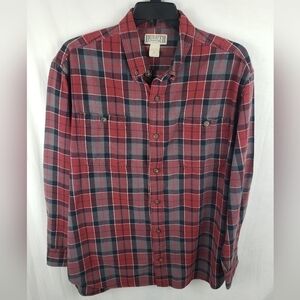 Duluth Trading Co Red And Black Long Sleeve Shirt Jacket Sz XL